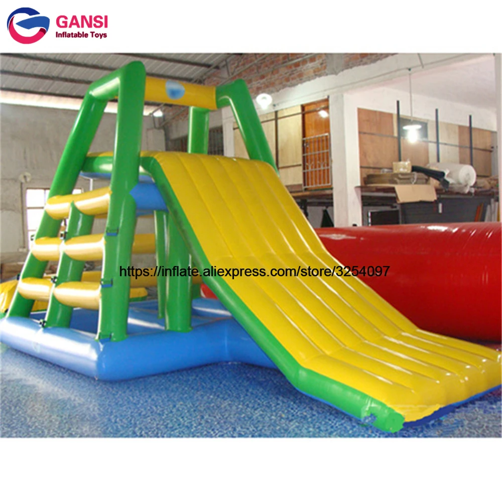 Commercial Inflatable Water Play Equipment Water Platform Island Water Slide Inflatable For Adults