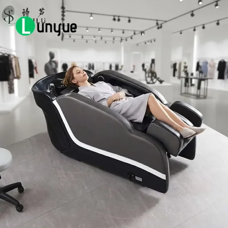 Luxury Modern Thai Massage Shampoo Bed with Spa Circulation System Stainless Steel Hair Equipment Durable Professional