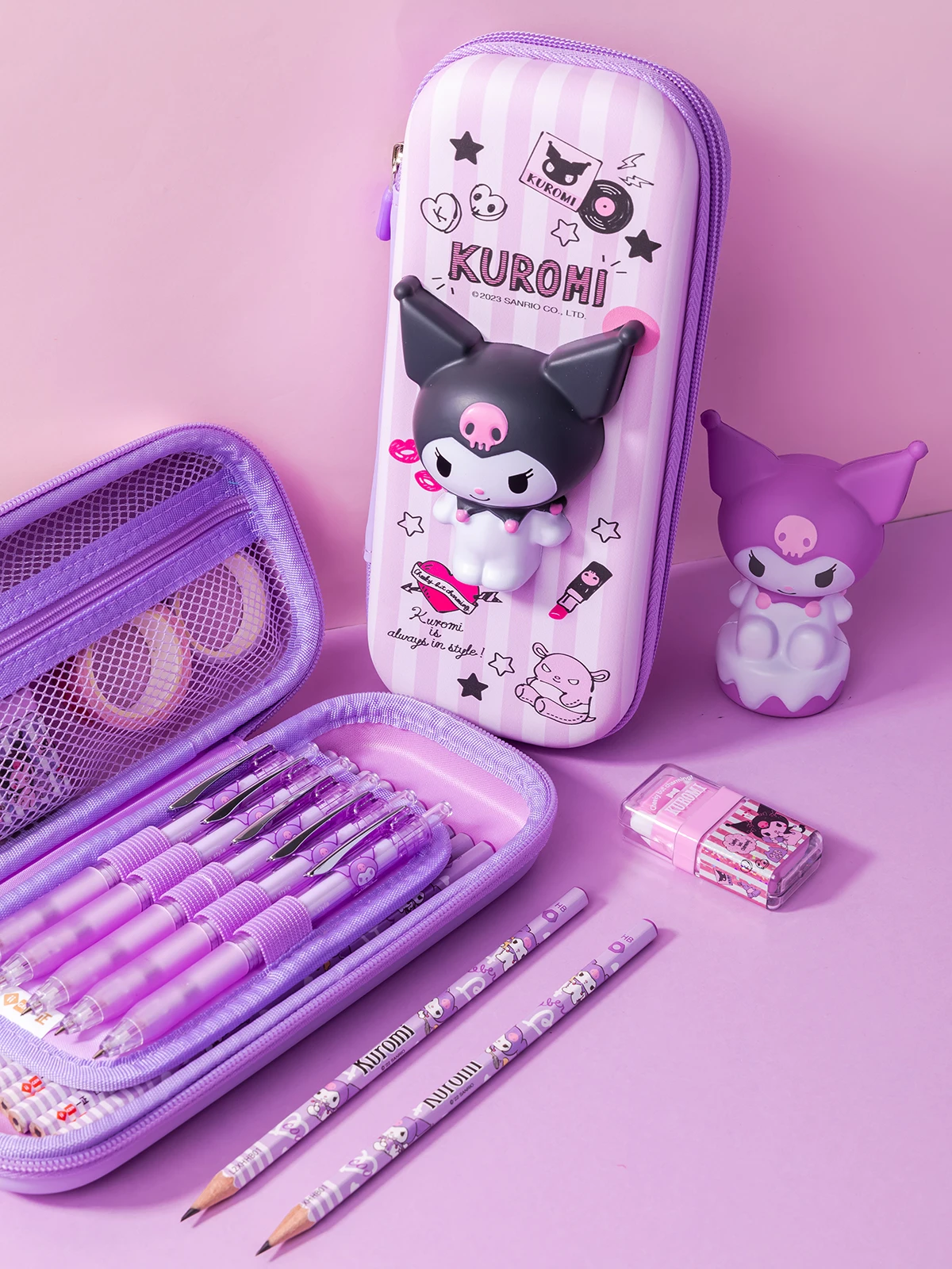 Sanrio Cinnamoroll Stationery Box Cute Pencil Case Girls Student Kawaii Decompression Pen Bag Kids Creative Stationery Bag