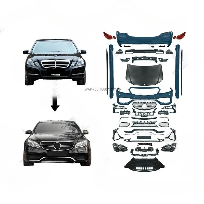 

Body Kit for benz E Class W212 09-13 to 14-15 Body Kit Narrow Style Bumpers Grille Side Skirts Hood Auto Lights