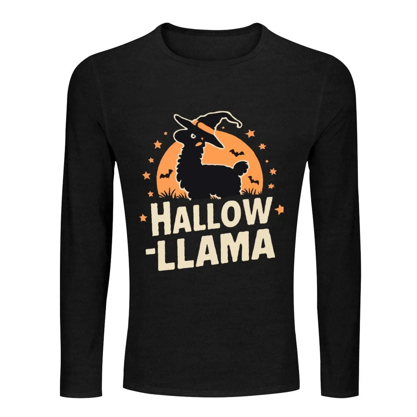 Hallow-Llama Long T-Shirt animal print shirt for boys shirts graphic tees sports fan t-shirts mens cotton t shirts