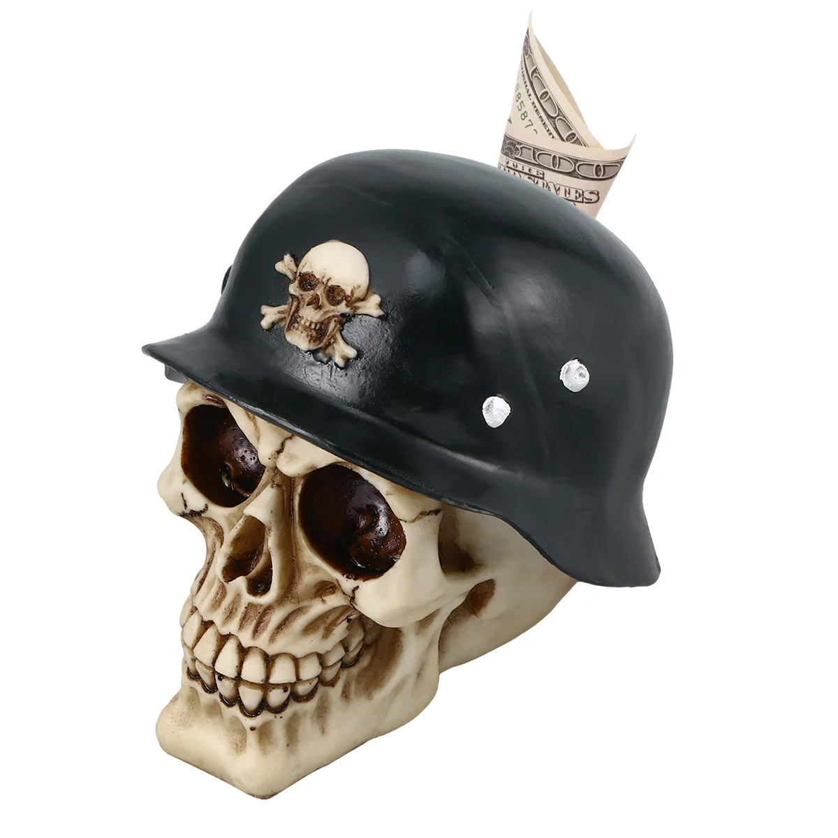 

Skull Coin Bank Chic Skull-Shaped Saving Pot for Home Table Office Bar Decoration Money Box Skull Coin Banks Piggy Bank Ornament