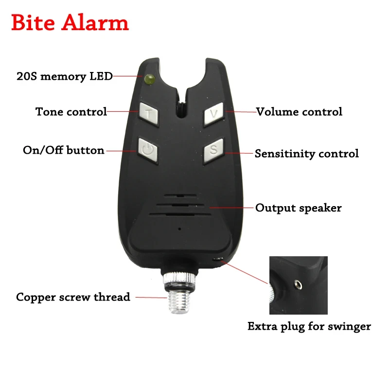 JSFUN 3PCS Carp Fishing Alarm And Swingers Indicator Set Fishing Hanger Swinger Sensitivity Bite Alarm Tackle With Zippered Case - view 2