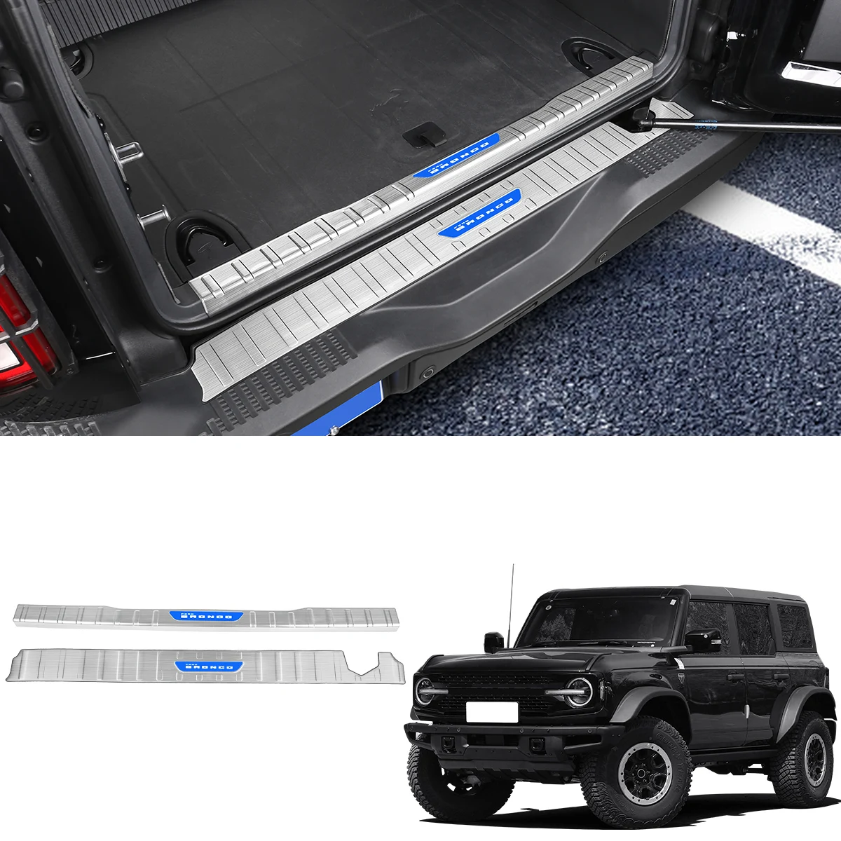 Tylny panel tylnej klapy Ford Bronco ze stali nierdzewnej wewnętrzny i zewnętrzny panel tylny akcesoria dekoracyjne