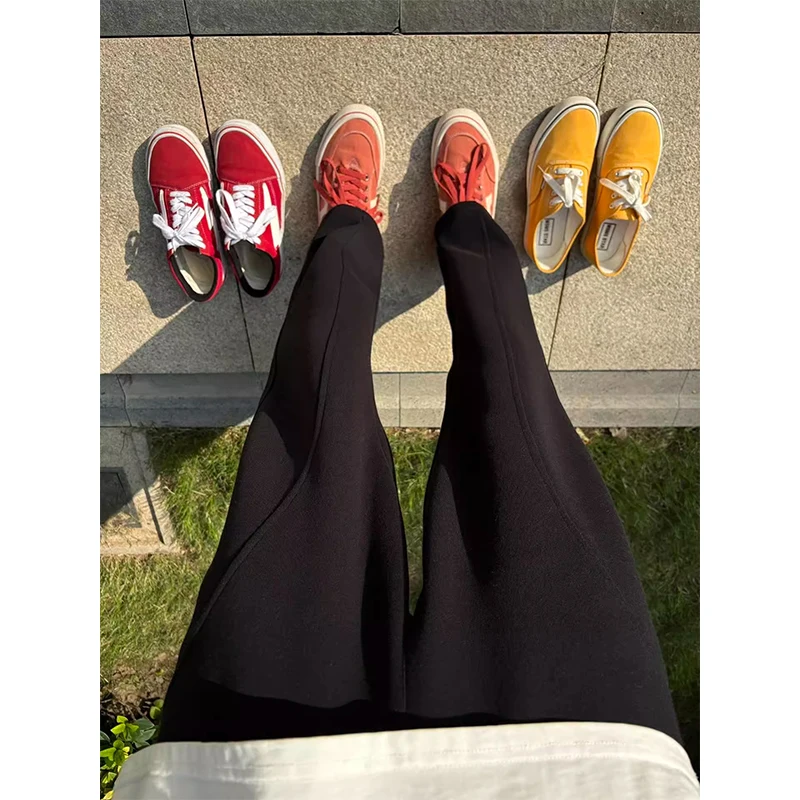 

American Retro Bla Men's Sport Pants Autumn Winter High Waist Straight Leg Long Trousers Knife Cut Loose Fit Heavy Du