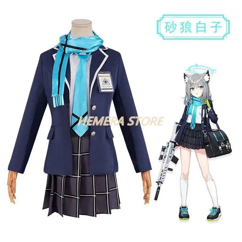 qq023Game Blue Archive Sunaookami Shiroko Kuromi Serika Takanashi Hoshino Cosplay Costume School Uniforms Halloween Carnival Out