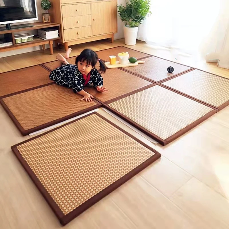 Folding Mat 2cm Thick Japanese Style Tatami Rattan Mat Sleeping Pad Summer Student Child Kindergarten Nap Floor Bedroom Mattress