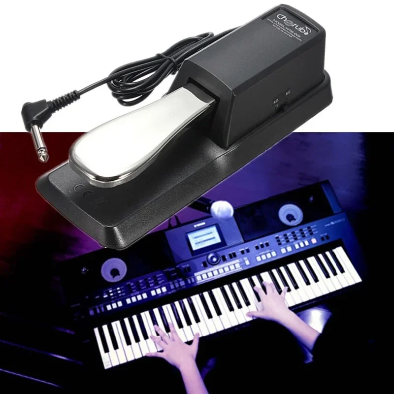 Muzedo T-005 czarny elektryczny przenośny tłumik podtrzymuje metalowy pedał do fortepianu dla Casio Keyboard Sustain Ped