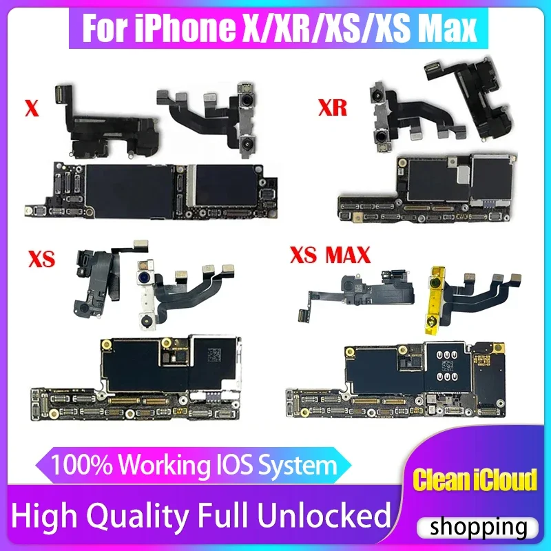 100% Original Support Update Plate For iPhone X XS MAX XR Motherboard With Full Chip Clean iCloud Unlocked Main Logic board