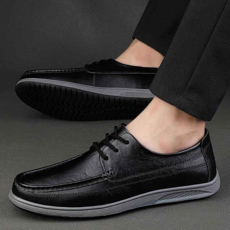 

Spring New Design Mens Oxford Shoes Men Genuine Leather Soft Sole Luxury Brand Male Flats Business Male Casual Footwears Shoes