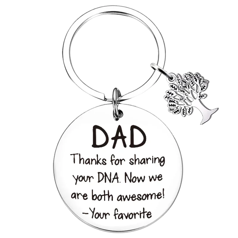 New Dad Papa Birthday Anniversary Gifts Keychain Pendant Fathers Day Key Chains Thanks For Sharing Your DNA