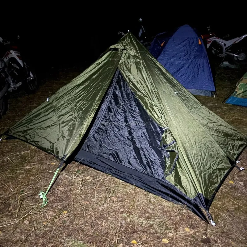 Ultralight Pyramid Tent for 1 Person Backpack White Cone Waterproof Windproof Sturdy (Alpenstock Not Included)