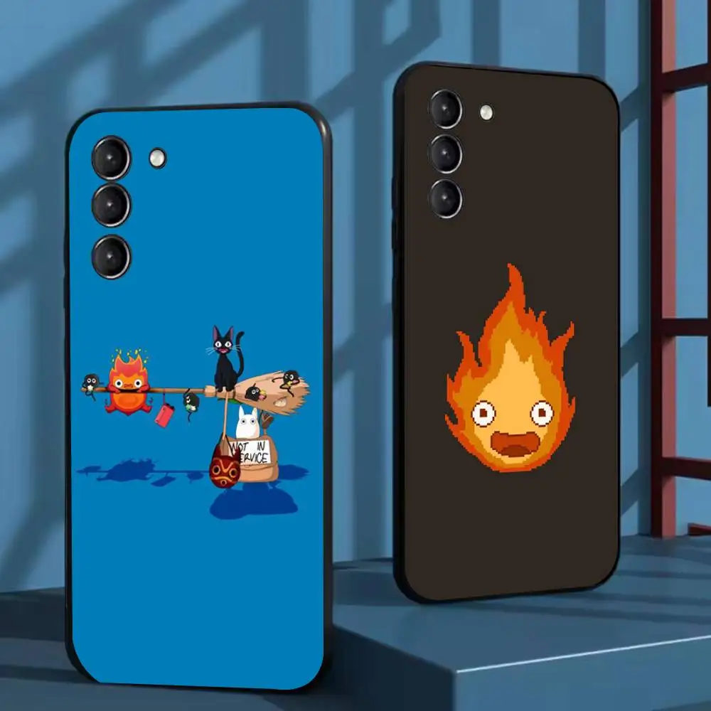

Cartoon C- Calcifer-r Phone Case For Samsung Galaxy A 91,80,73,72,71,53,52,51,22,5G Shockproof Soft Black Cover