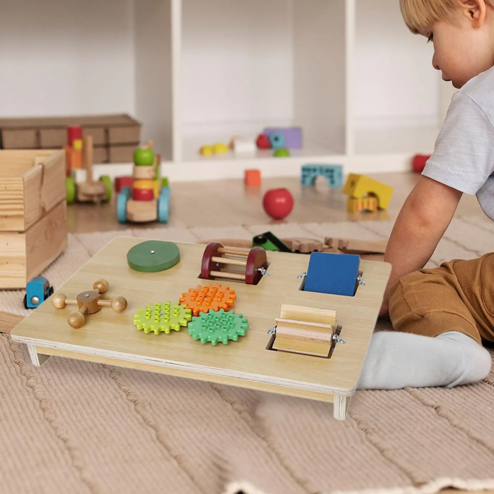 

Children Busy Board Travel Activity Wood Sensory Board Early Learning Toys Sensory Toys for Classroom Preschool Kids Boys Girls