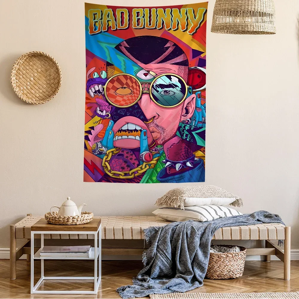 Bad Bunny Tapestry Art Printing Japanese Wall Tapestry Anime Wall Hanging Home Decor