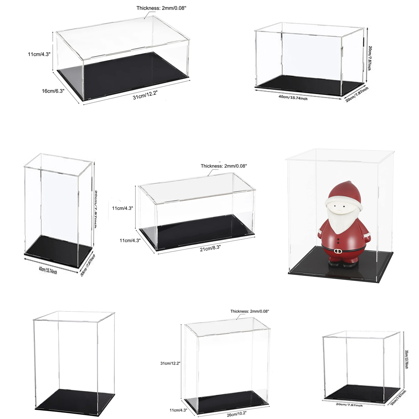 Acryl-Vitrine Sammlerstück-Ausstellungsbox Staubdichte Schutzbox für Minifiguren, Spielzeug, Kunsthandwerk, Actionfiguren, Schmuck