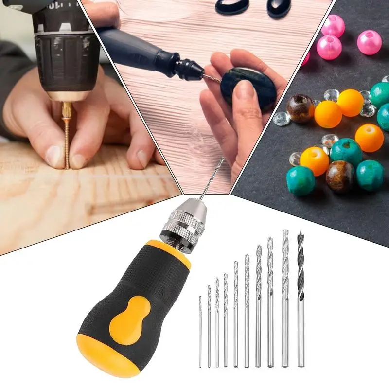 Mini Hand Twist Drill Small Rotary Tools Multifunctional Portable Manual Small Hand Drill Non Slip Protection Crafting Esential