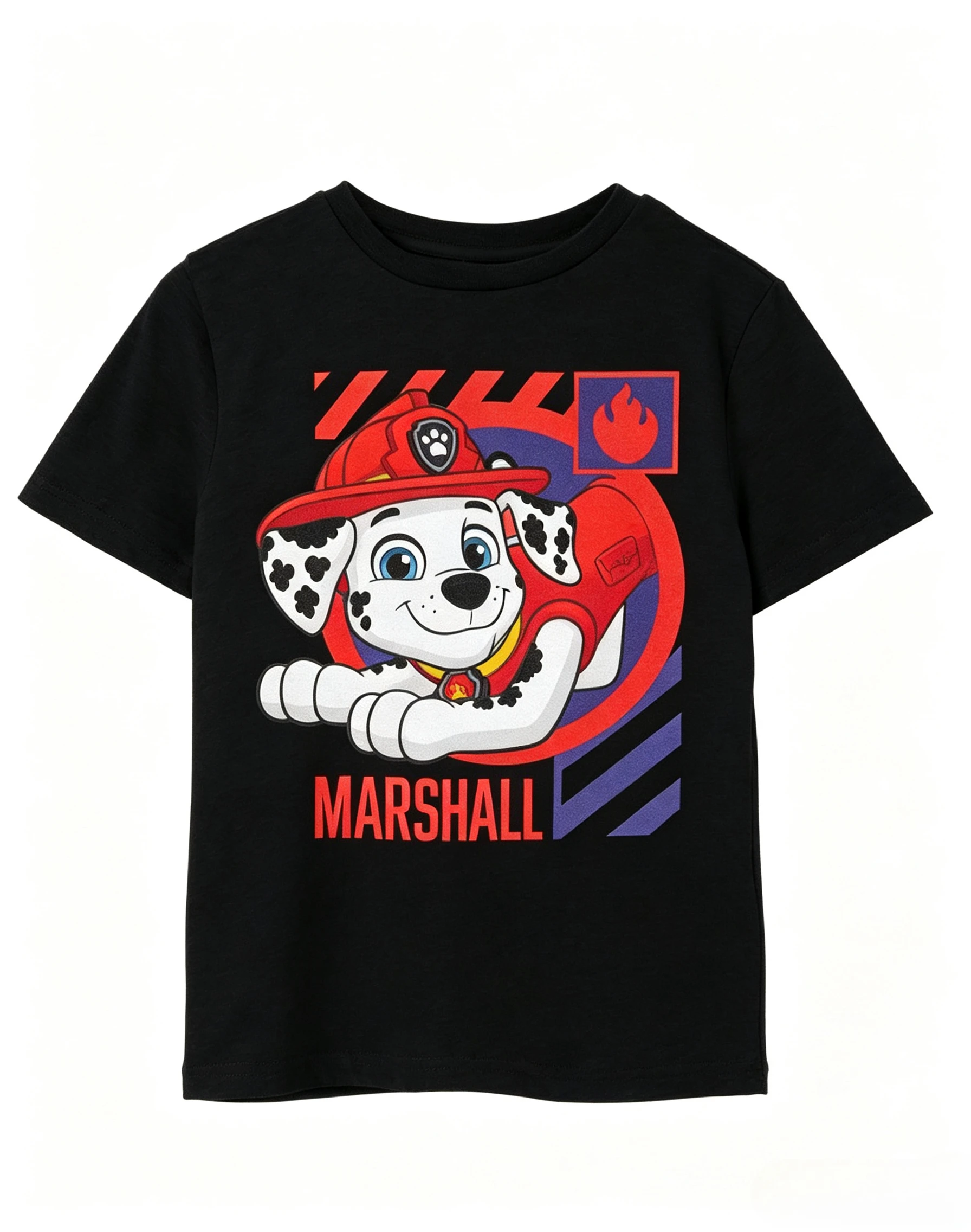 PAW Patrol Marshall Kids T‑Shirt Fire Dog Cartoon Character Print Boys Short Sleeve O‑Neck Casual Children Tops