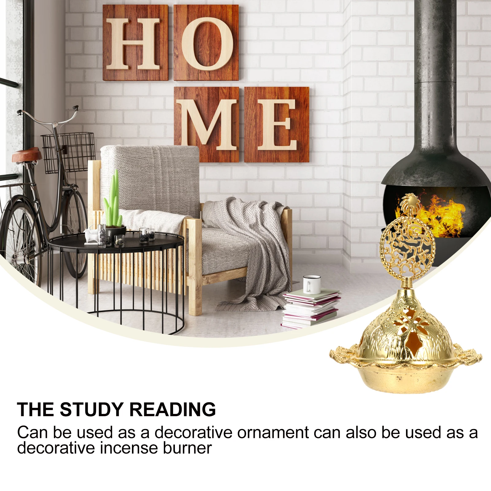 

1pc Desktop Aromatherapy Furnace Ornament Decorative Incense Burner Home Censer Holder Creative Aroma Stove Compact For Bedroom