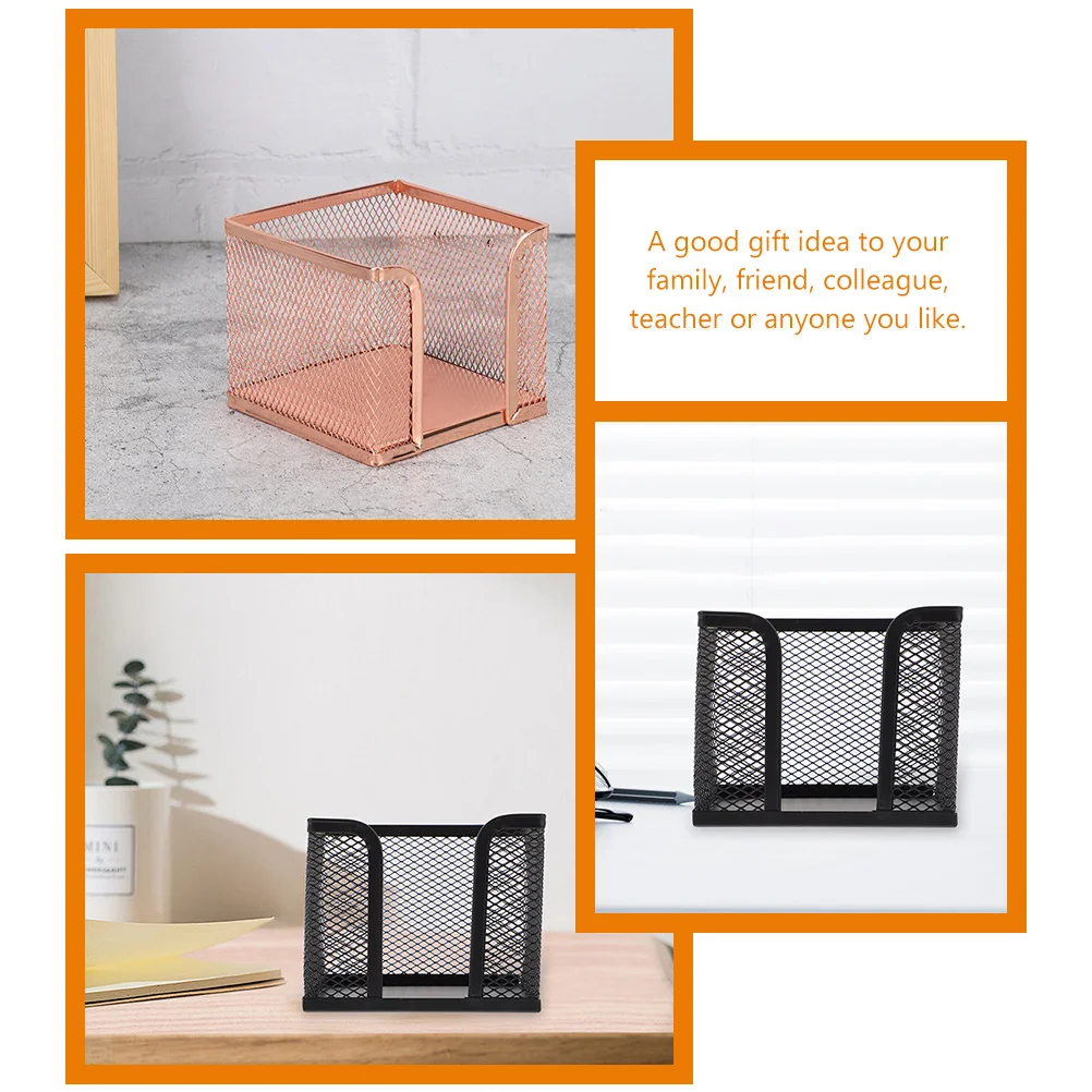 

2 Pcs Note Box Pad Dispenser Paper Memo Holder Mesh Work Desk Organizer for Desktop Stationery