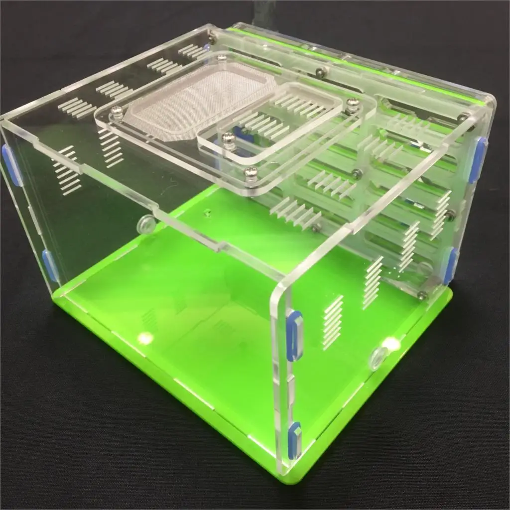 

Зеленый акриловый муравьиный домик-ферма с зоной кормления, новая улучшенная модель для домашних муравьев.