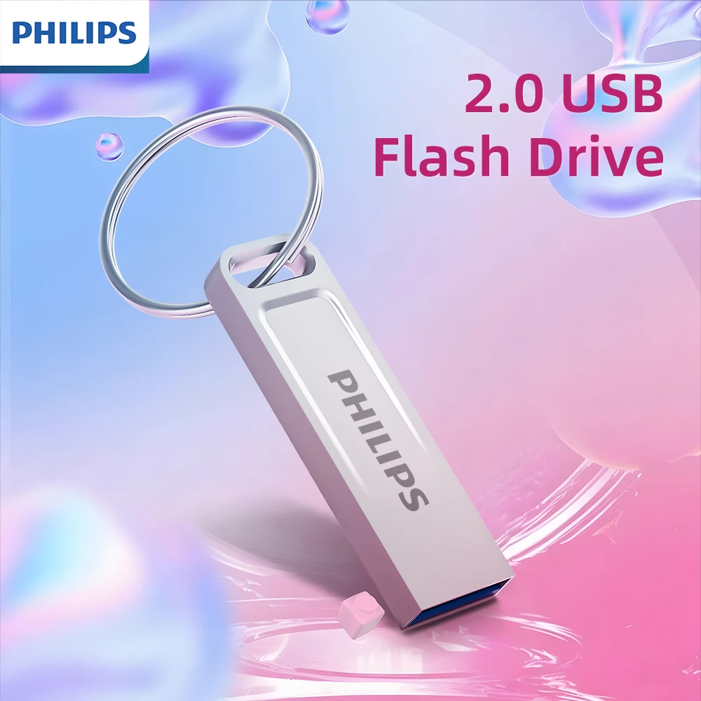 

PHILIPS 128G USB Flash Drive MINI USB Stick High Speed Memory Stick 64GB Large Storage Metal Thumb Drive with Keychain