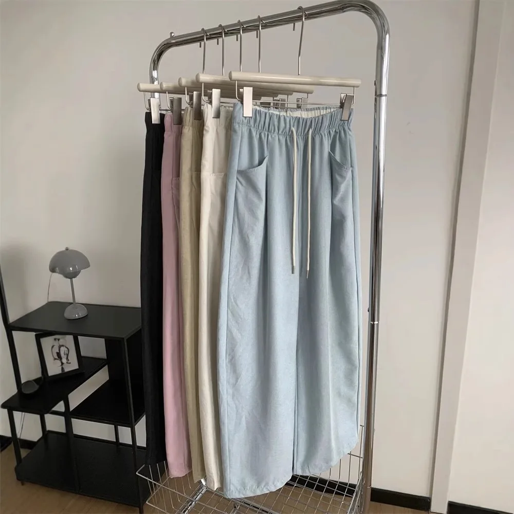 

Женские брюки Little Milk Puff Nine Cent Cloud, весна/лето 2022, новый стиль, свободные повседневные брюки, широкие брюки