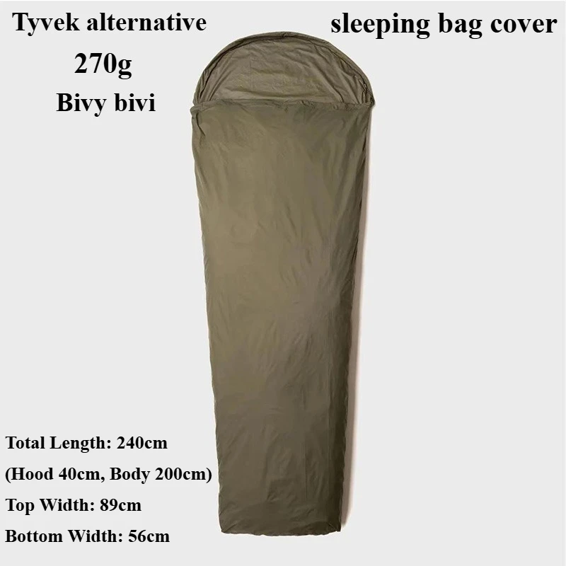 sngpak-alternative-270g-waterproof-cover-bivy-bivvi-sleeping-bag-cover-waterproof-cover-tyvek-replacement-100-nylon-material