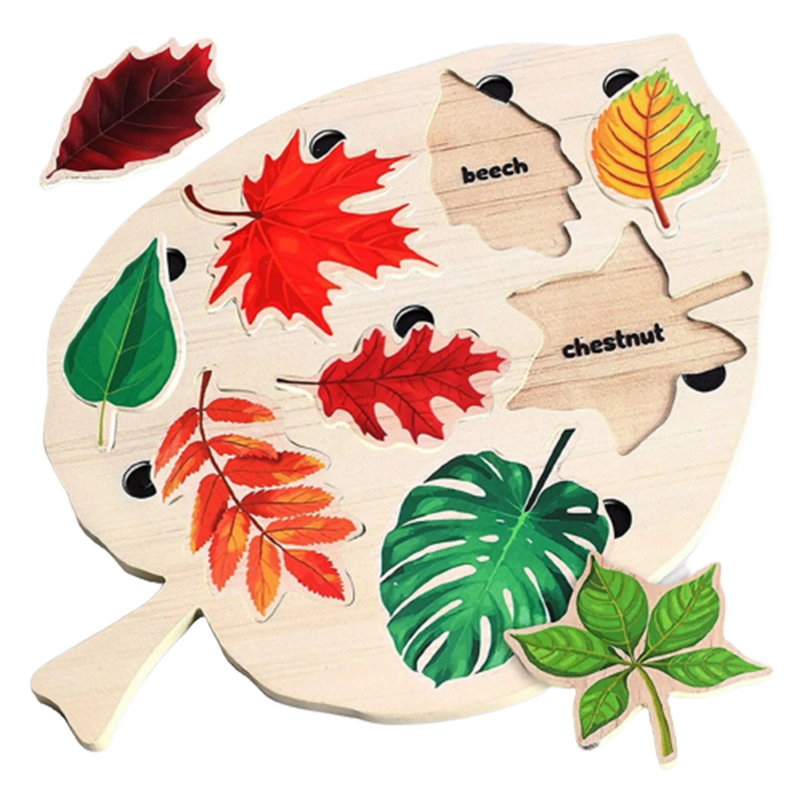 Wooden Jigsaw Puzzles Leaves Learning Irregular Shape Puzzle Pieces Art