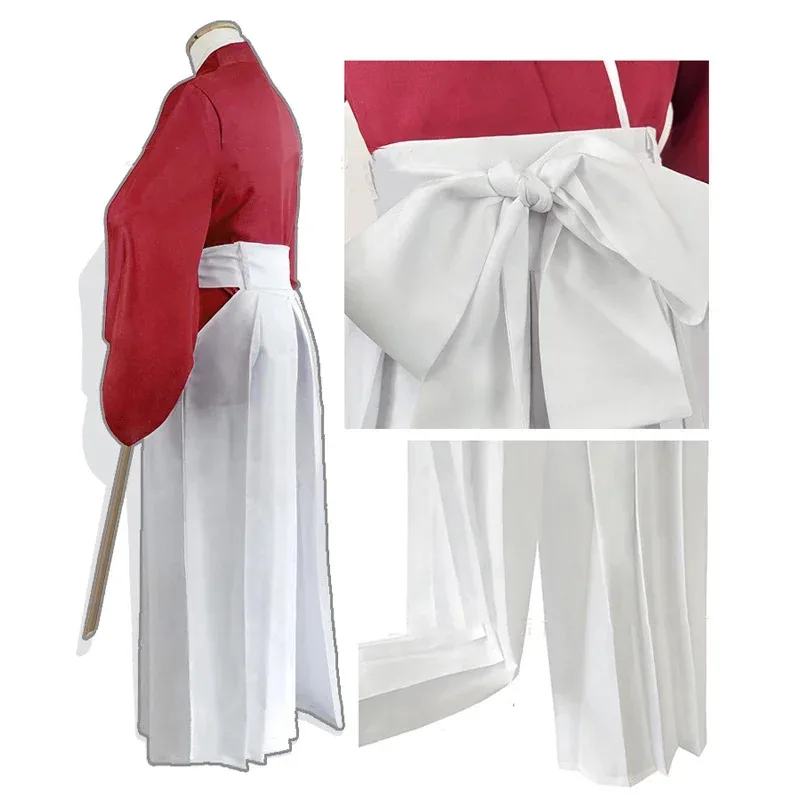 Anime Wanderer's Heart Masculino Role Playing Vermelho Tradicional Quimono Halloween Samurai Kendo Traje yj4k