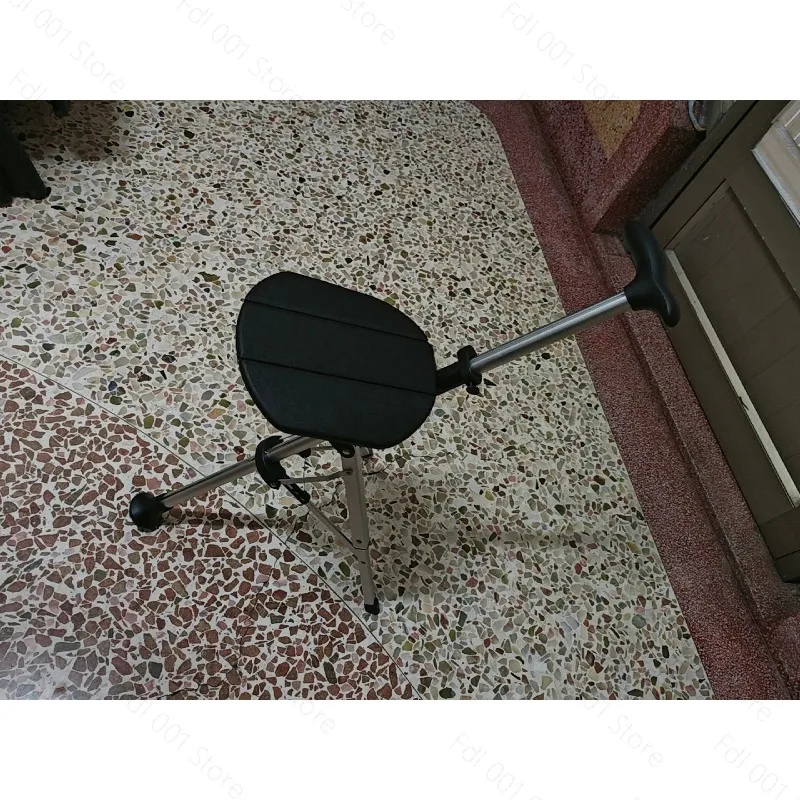 110KG load bearing New High Quality Aluminum Alloy Foldable Cane Stick Seat Adjustable Elderly Crutch fishing Chair With Stool