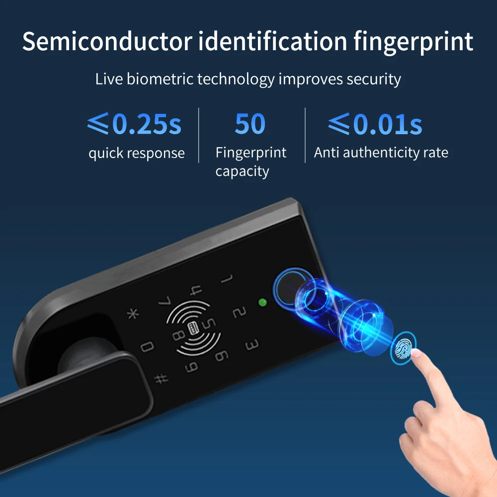 Imagem -02 - Ttlock-glass Door Electronic Smart Card Lock Biométrico Fingerprint Lock Única Porta Alta Partição Handle Controle do Telefone