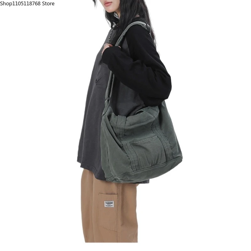 

Холщовая сумка-тоут для женщин, модная ручная сумка через плечо, большая вместительная сумка высокого качества