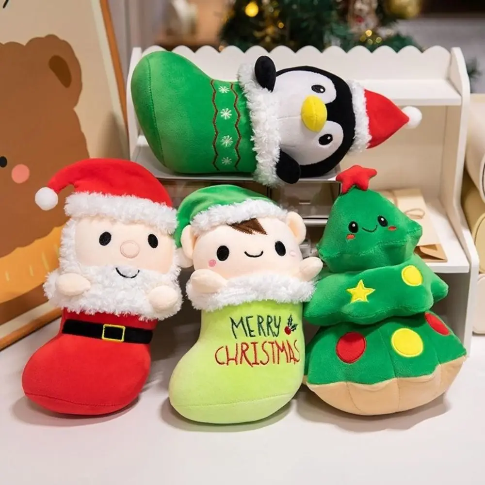 Vrolijk Kerstfeest Pluche Kerstpop Claus/Pinguïn/Elf/Kerstboom 25 cm Gevulde Pop Kerstcadeau Cadeau/Speelgoed