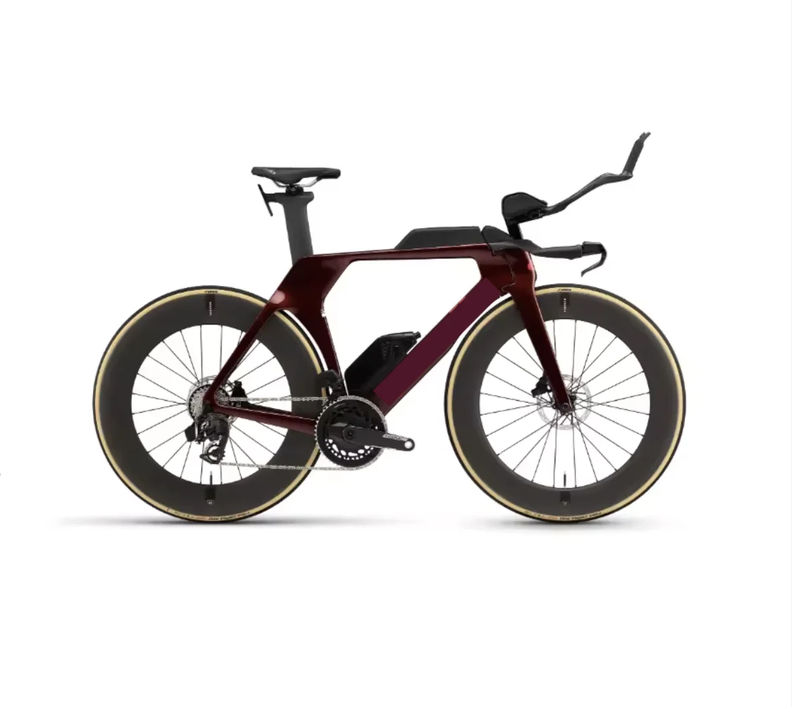 * Cevloss P5 Dura-Ace Di2 Complete Road Bike, Aero TT Carbon Frame, 2x12 Electronic, 700x28 Tires Tri Cockpit