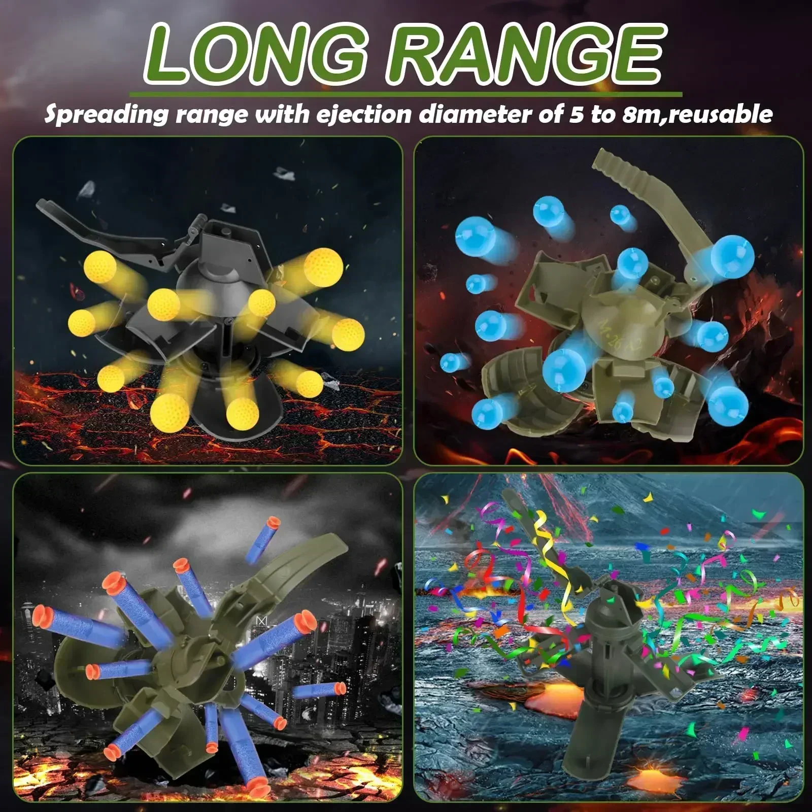 YTactical Airsoft, juguetes de granadas de mano, 1 Uds., modelo M26 de plástico, anillo de tracción de impacto alimentado por resorte, juguete de Granada de agua para regalo de 14 años