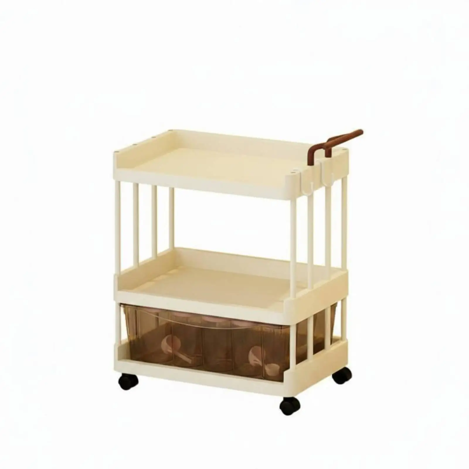Infant Supplies Storage Trolley With Wheels Infant Essentials Storage Cart Large Capacity Multi-Tier Rolling Cart for Moms,