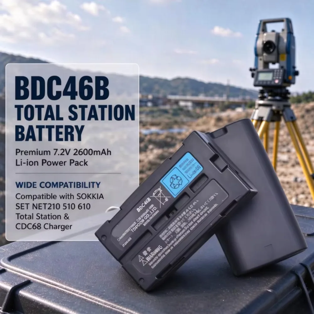 BDC46A BDC46B  7.2V 2430mAh Rechargeable Battery Compatible with SOKKIA SET NET210 510 610 Survey Total Station & CDC68 Charger