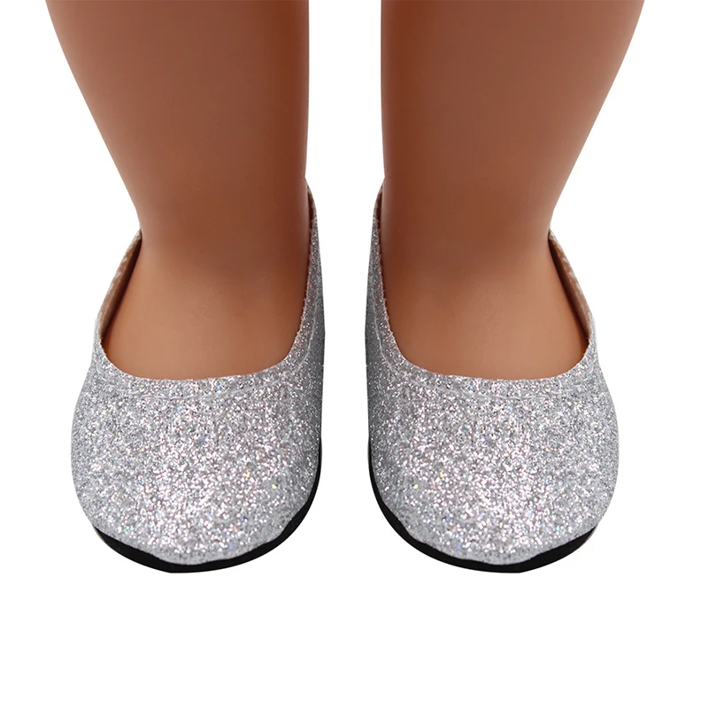 7 cm nieuwe mode baby pailletten pop schoenen handleiding canvas schoenen voor 43 cm poppen baby pasgeboren en 18 inch Amerikaanse poppen meisje cadeau