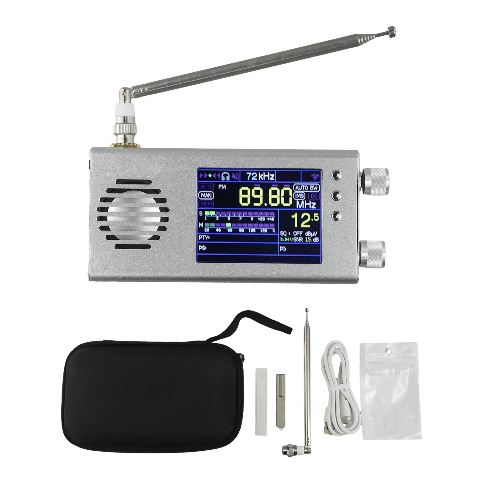 Portable TEF6686 Plus 2nd Generation Full Band Radio Receiver 3.2'' LCD Screen Built-in 7000mAh Battery With Telescopic Antenna