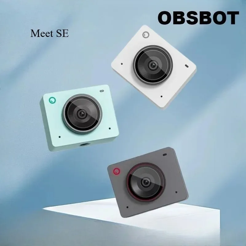 OBSBOT Meet SE 1080P 100FPS Webcam AI Auto Framing Gesture Control Beauty Mode HDR with Mic Streaming Conference