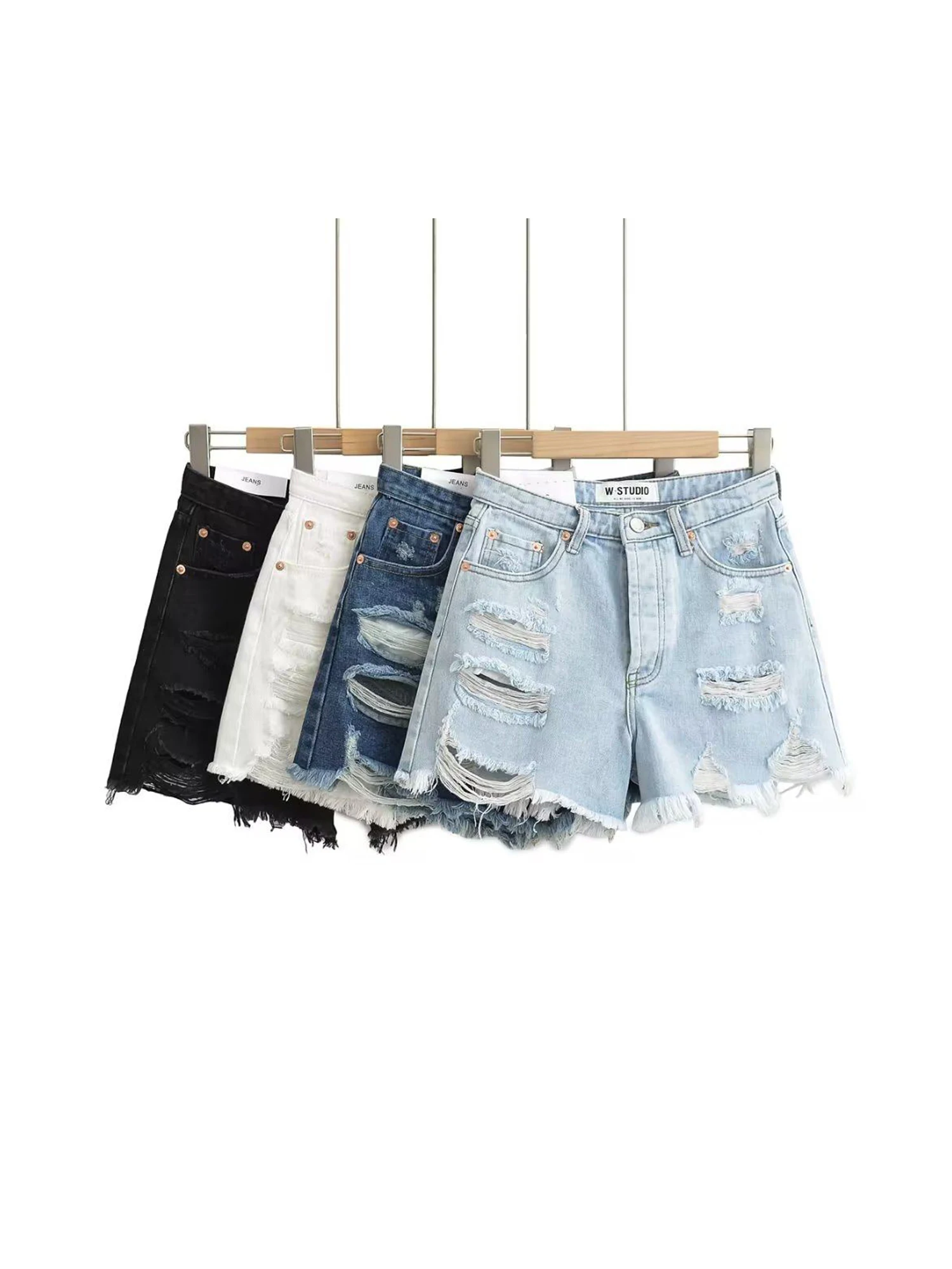 Women Light Blue Ripped Denim Shorts Vintage 2000s Y2k Gyaru A-Line Micro Jeans Shorts Hot Cowboy Pants Shorts Skirt Summer 2026