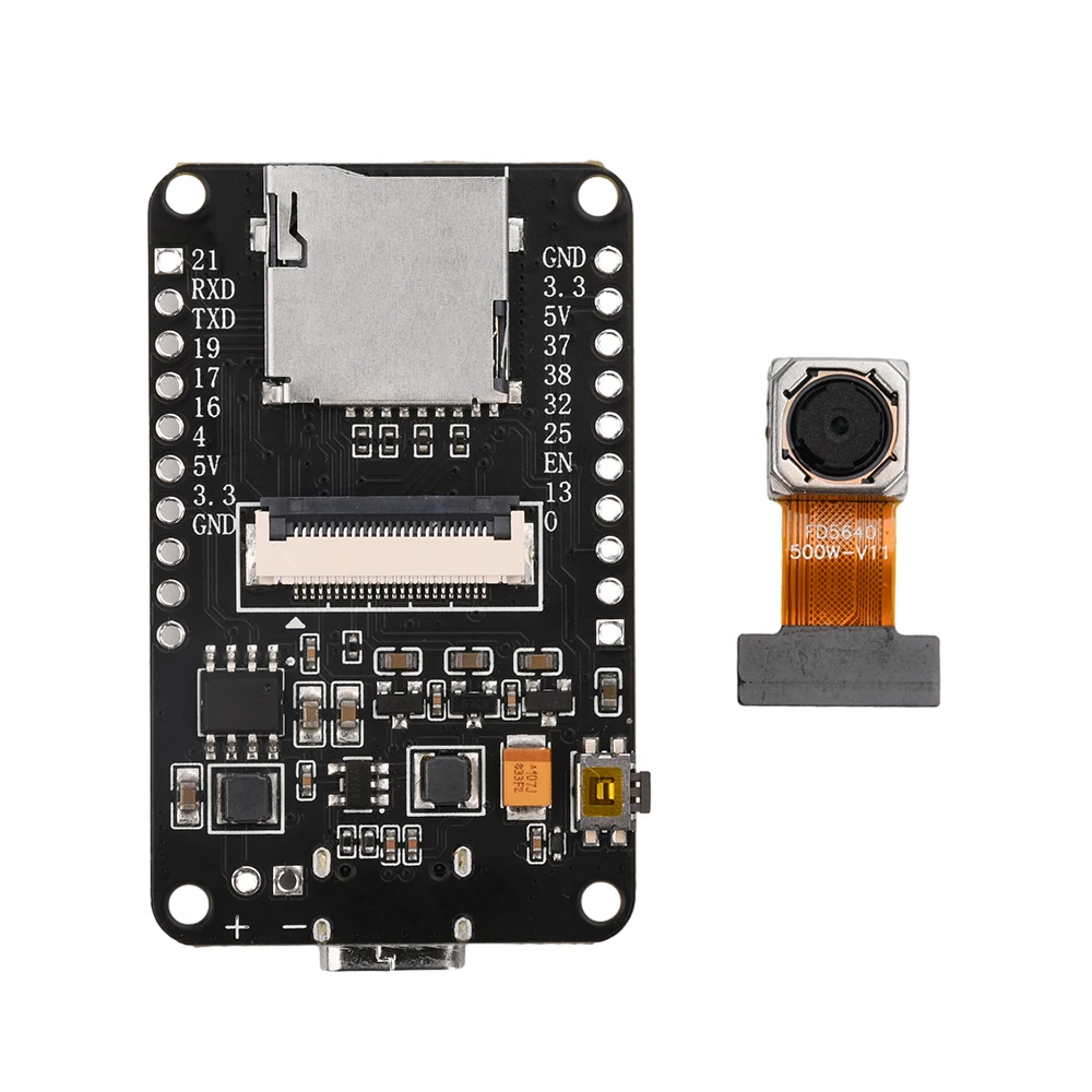 ESP32-CAM 개발 보드 와이파이 블루투스 모듈 모듈, CH340X OV5640 AF-72mm 카메라, 500W 픽셀, C타입 광 센서