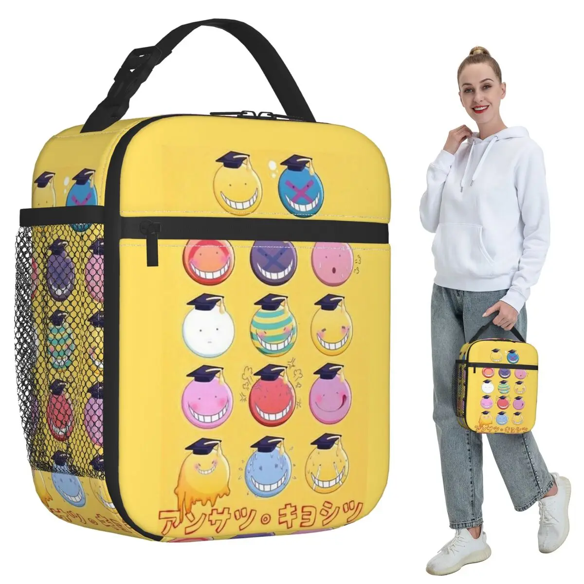 Assassination Classroom Octopus Koro Sensei Insulated Lunch Bag for Kids School Cooler Thermal Food Box Tote Lunch Boxes