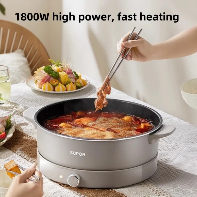 220V Premium 6L Severin Electric Hot Pot with Non-Stick Pan for Cooking Frying and Steaming Ideal for Home 1800W Rapid Heating