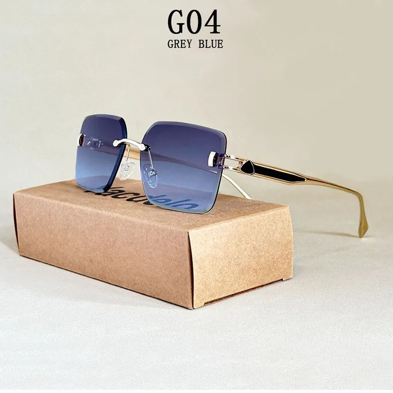 2023 randlose Sonnenbrille Frauen Trendy Vintage Quadratische Mode Gläser Sonnencreme Lentes De Sol Mujer Lunette Soleil Femme Zonnebril – Detail 9