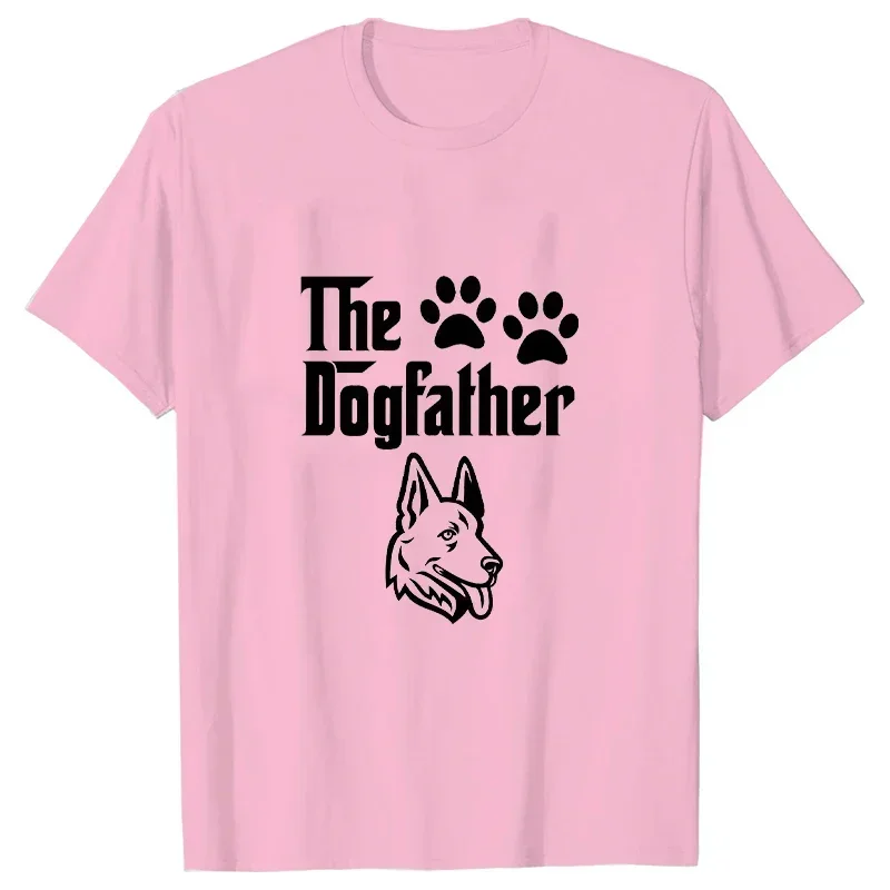 The Dogfather Funny T-shirts for Men Dog Dad T-shirt German Shepherd Dad Male Tshirts Short Sleeve Summer Oversized T Shirt Tee