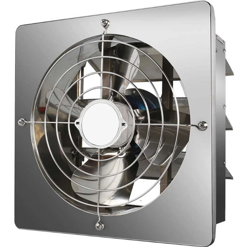 Kitchen Bathroom Ventilation Fan Stainless Steel Window Type 12 inch Exhaust Fan Oil Fume Wall Mounted Air Ventilator