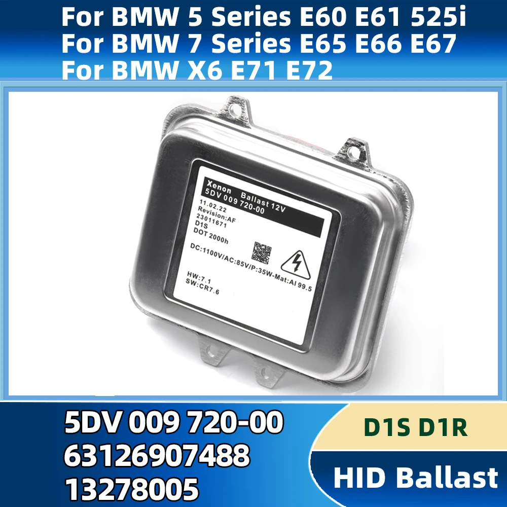 

D1S Xenon Headlight Ballast Control Unit 5DV 009 720-00 63126907488 HID For BMW 5 Series E60 E61 7 Series E65 E66 E67 X6 E71 E72