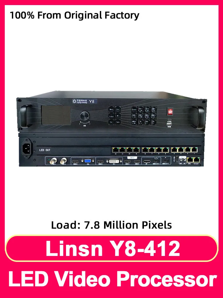 

Linsn Y8-412 Video Processor RGB Full Color Module LED Display Screen Controller Supports HDMI2.0 1.2 DP VGA DVI Signal Input